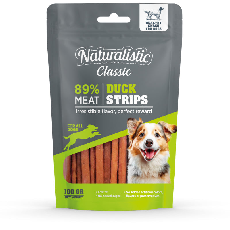 Naturalistic Duck Strip Snack Dog 100G - Snacks y Premios para perros | Blue Pets Boutique Chile